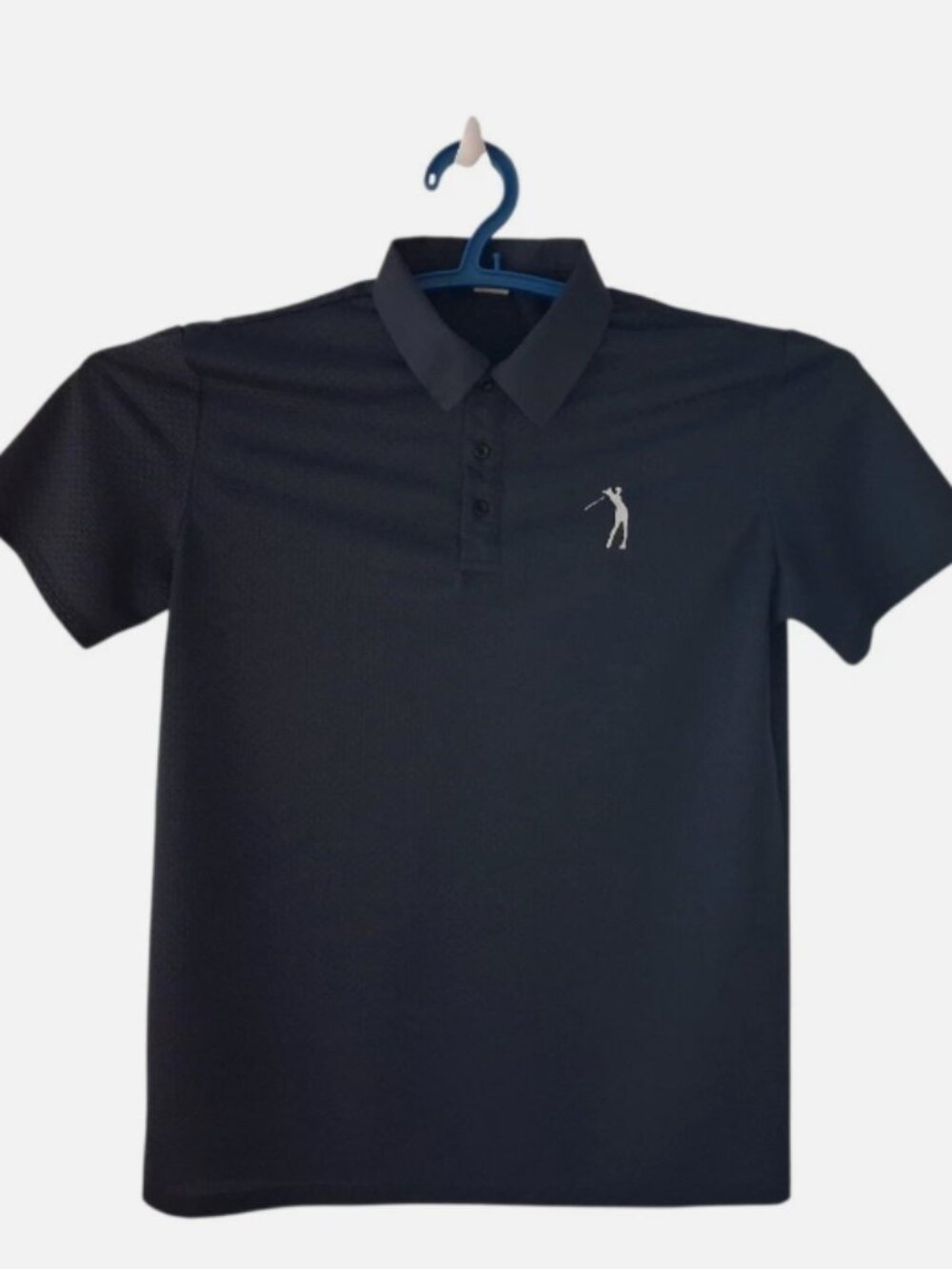 Mens Golf Polo shirt Size L Logo Lightweight Stretch collared Dark Gray
